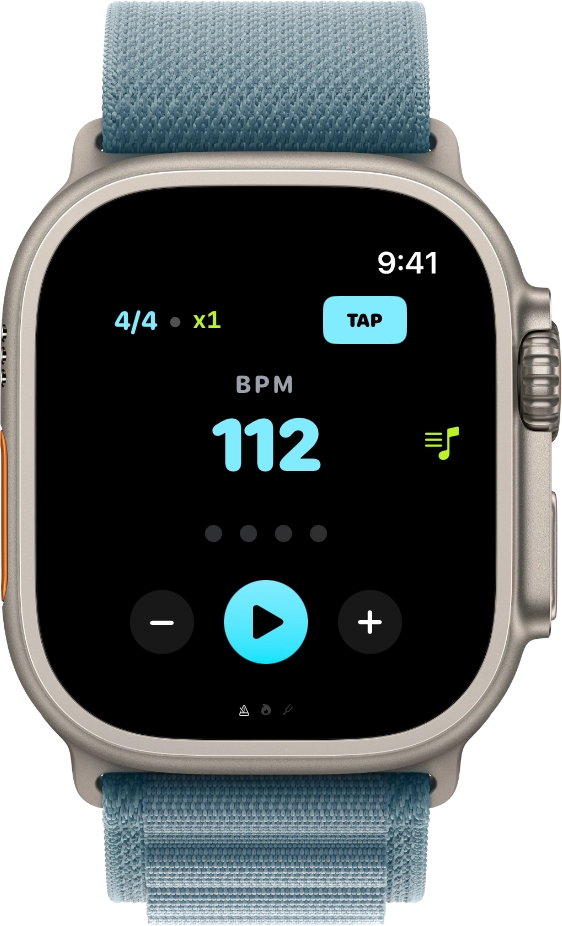 Métronome TempoMetro sur Apple Watch